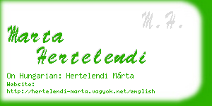 marta hertelendi business card